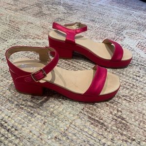 Beautiful pink satin sandals